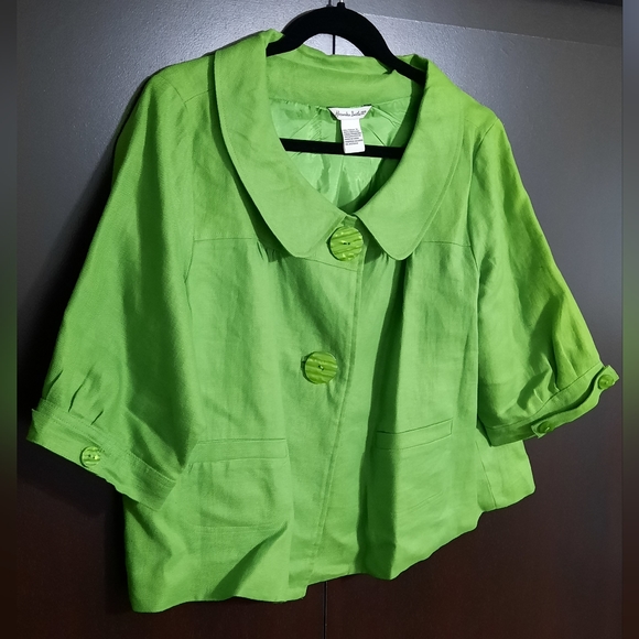 Alexandra Bartlett Linen Cropped Blazer Jacket - Picture 4 of 11